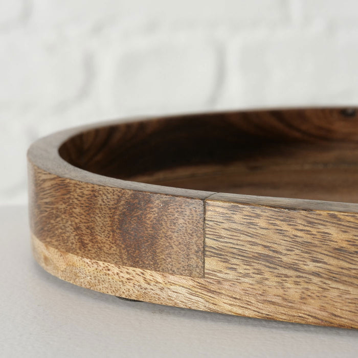 KI-generiertes Bild,Deko-Tablett Mango Holz Braun 29cm Rund Serviertablett Kerzen-Schale Obst-Schale