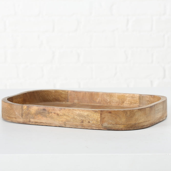KI-generiertes Bild,Holz Deko Küchentablett Mango Braun 38x25cm Serviertablett Obstschale Brot