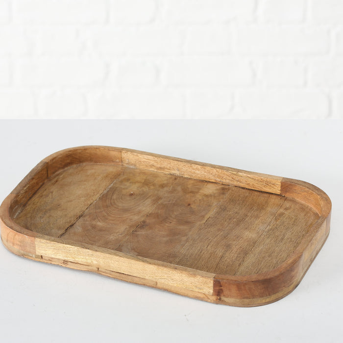 KI-generiertes Bild,Holz Deko Küchentablett Mango Braun 38x25cm Serviertablett Obstschale Brot