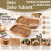 KI-generiertes Bild,XL Holz Deko Küchentablett Mango Braun 46x30cm Serviertablett Obstschale Brot