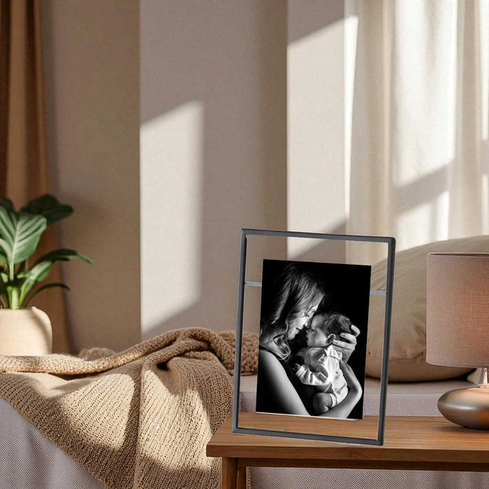 KI-generiertes Bild,Eleganter Glas Bilderrahmen Oslo 10x15cm Schwarz Klar Durchsichtig Fotorahmen