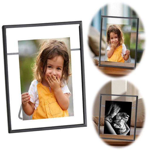 KI-generiertes Bild Eleganter Glas Bilderrahmen Oslo 10x15cm Schwarz Klar Durchsichtig Fotorahmen