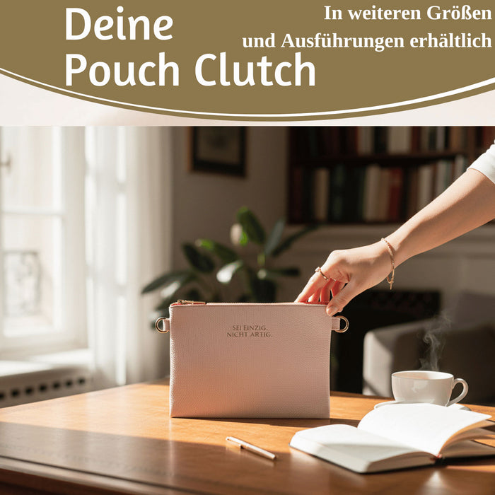 KI-generiertes Bild,Mimi's Glow Clutch Lia Rosa 22cm PU Leder Haptik Handtasche Kosmetiktasche