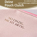 KI-generiertes Bild,Mimi's Glow Clutch Stella Rosa XL 30cm PU Leder Haptik Handtasche Kosmetiktasche