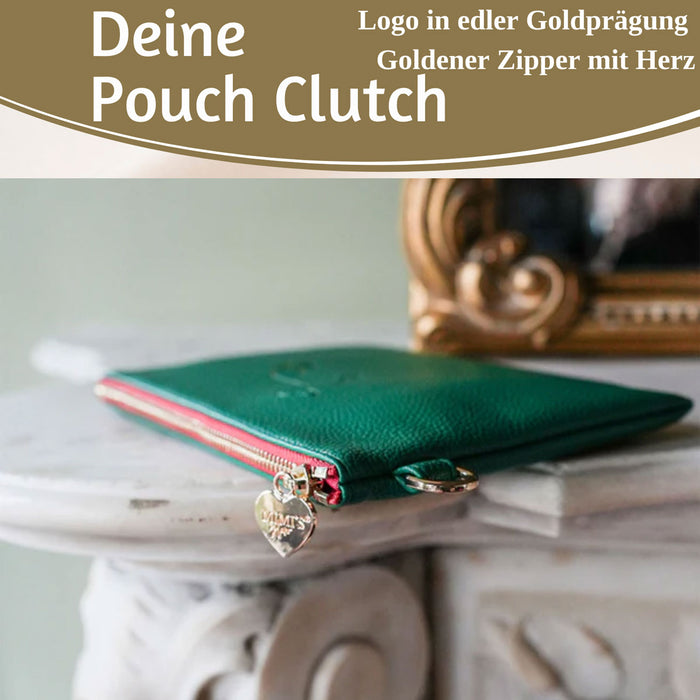 KI-generiertes Bild,Mimi's Glow Clutch Lia Dackel 22cm PU Leder Haptik Handtasche Kosmetiktasche