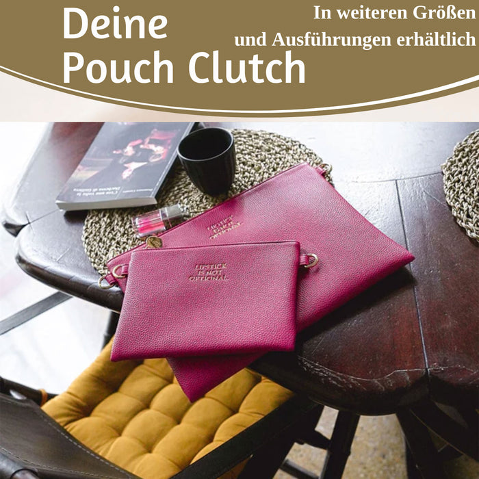 KI-generiertes Bild,Mimi's Glow Clutch Stella Pink XL 30cm PU Leder Haptik Handtasche Kosmetiktasche