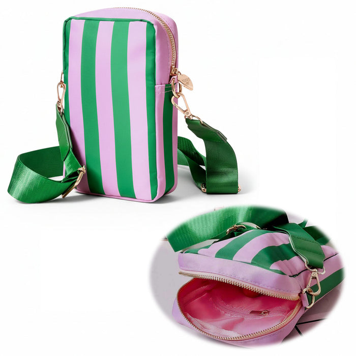 KI-generiertes Bild Mimi's Glow Handytasche Ruby Grün Violett 19x12cm Crossbody Umhängetasche