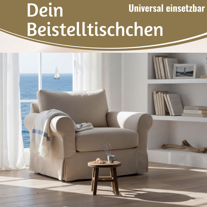 KI-generiertes Bild,Holz Pflanzenhocker 26x20cm Maritim Ocean Mini Tisch Deko Hocker Blumenständer