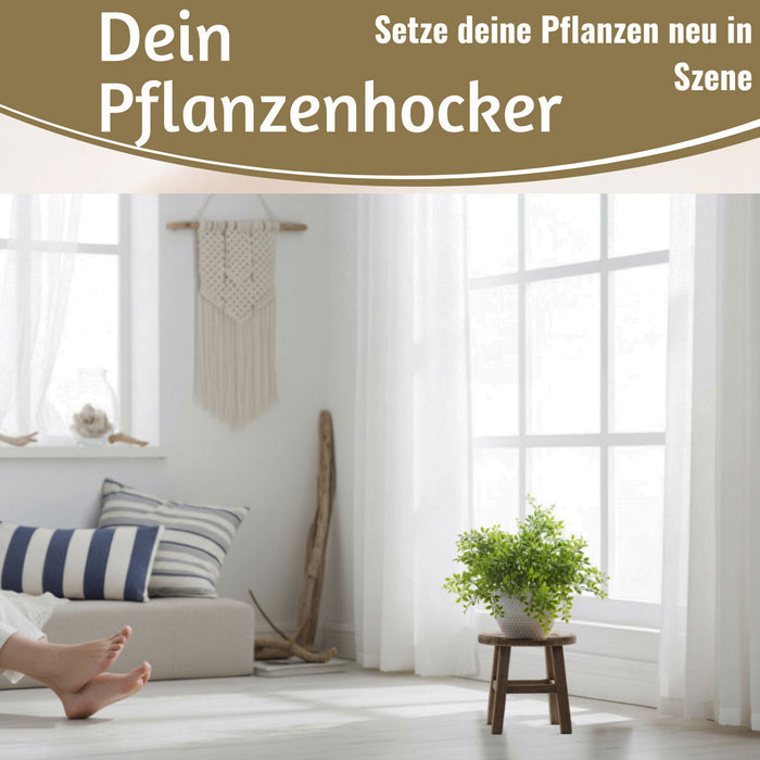 KI-generiertes Bild,Holz Pflanzenhocker 26x20cm Maritim Ocean Mini Tisch Deko Hocker Blumenständer