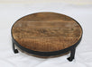 KI-generiertes Bild,Vintage Holz Pflanzenhocker Dehli 20cm Minitisch Deko-Tablett Blumenständer