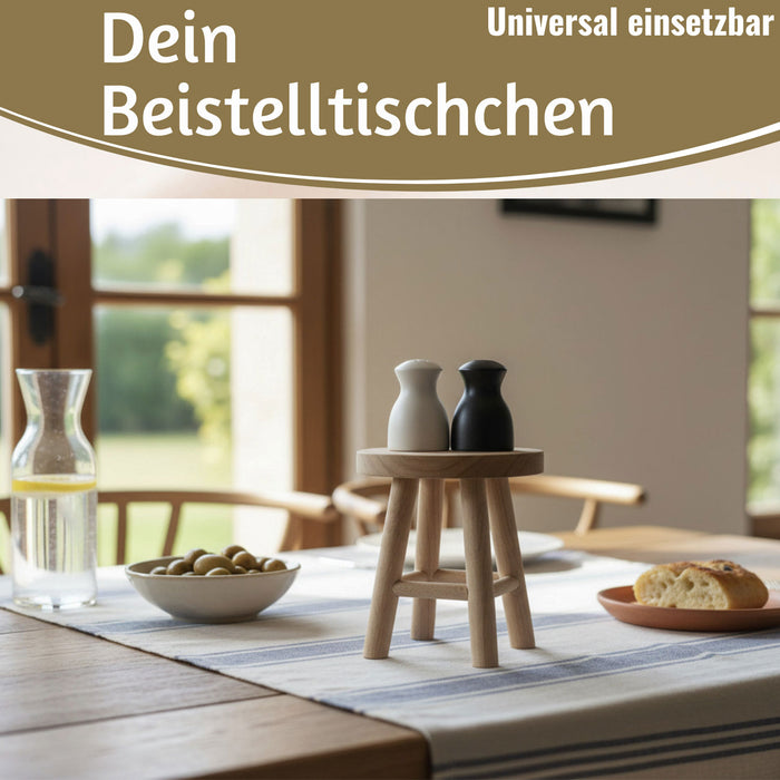 KI-generiertes Bild,Pflanzenhocker Teak Holz 21x16cm Mini Tisch Rechteckig Deko Hocker Blumenständer