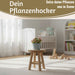 KI-generiertes Bild,Pflanzenhocker Teak Holz 21x16cm Mini Tisch Rechteckig Deko Hocker Blumenständer