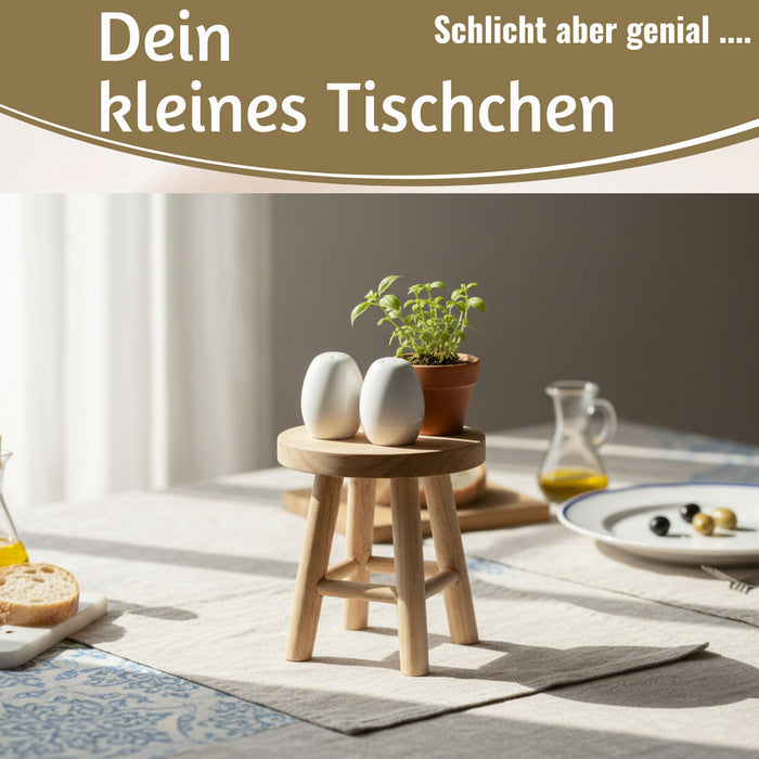KI-generiertes Bild,Pflanzenhocker Teak Holz 21x16cm Mini Tisch Rechteckig Deko Hocker Blumenständer