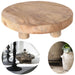 KI-generiertes Bild Pflanzenhocker Teak Holz XL 30x8cm Rund Mini Tisch Deko Tablett Blumenständer
