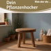 KI-generiertes Bild,Vintage Holz Fußhocker Braun 30cm Rund Altholz Tritthocker Schemel Fußbank