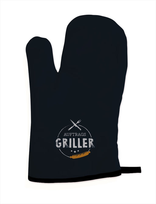 KI-generiertes Bild Ofenhandschuh BBQ "Auftrags-Griller" hitzebeständig 28,5x16cm Kochhandschuh