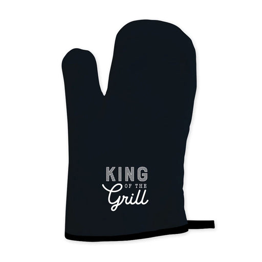 KI-generiertes Bild Ofenhandschuh BBQ "King of the Grill" hitzebeständig 28,5x16cm Kochhandschuh