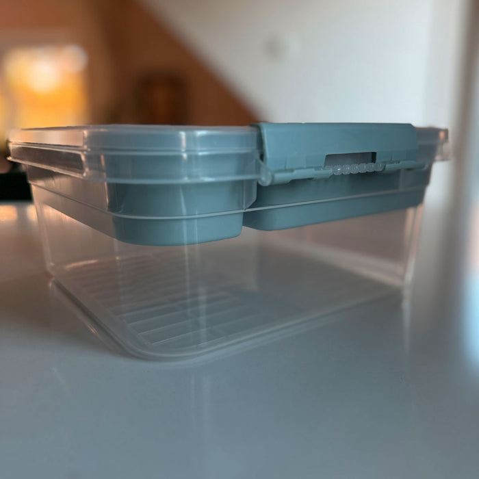 KI-generiertes Bild,Sortierbox Aufbewahrungsbox 26x11cm Grün Stapelbox mit Deckel Kosmetik Organizer