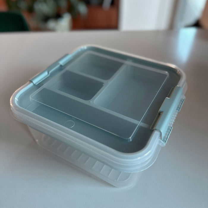 KI-generiertes Bild,Sortierbox Aufbewahrungsbox 26x11cm Grün Stapelbox mit Deckel Kosmetik Organizer