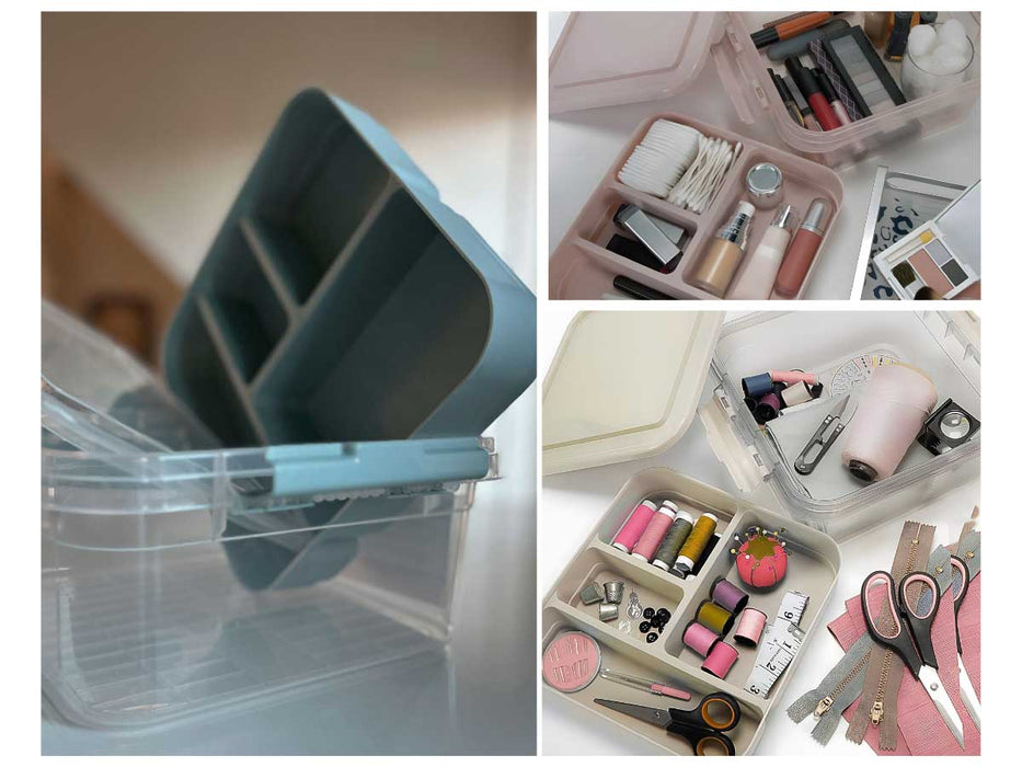 KI-generiertes Bild,Sortierbox Aufbewahrungsbox 26x11cm Grün Stapelbox mit Deckel Kosmetik Organizer