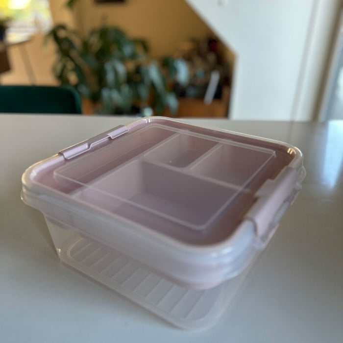 KI-generiertes Bild,Sortierbox Aufbewahrungsbox 26x11cm Rosa Stapelbox mit Deckel Kosmetik Organizer