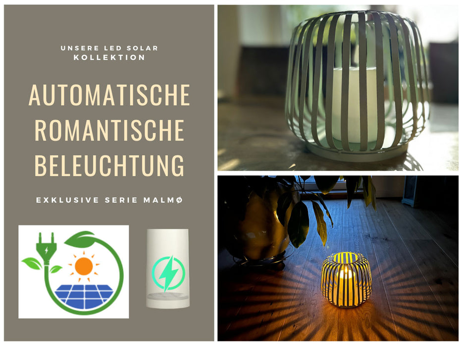KI-generiertes Bild,Solar Outdoor LED Windlicht Lampe Grün 20cm Stumpenkerze Timer Metall Kunststoff