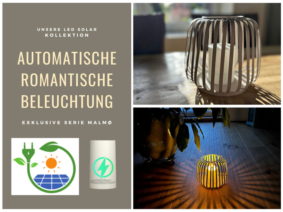 KI-generiertes Bild,Solar Outdoor LED Windlicht Lampe Sand 20cm Stumpenkerze Timer Metall Kunststoff