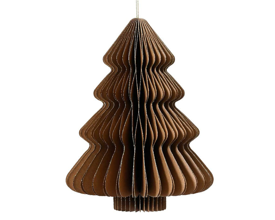 KI-generiertes Bild,Papier Tannenbaum 15x11cm Braun Stehend / Anhänger Deko Weihnachten Baumschmuck
