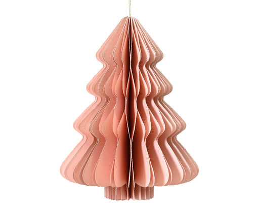 KI-generiertes Bild,Papier Tannenbaum 20x15cm Rosa Stehend / Anhänger Deko Weihnachten Baumschmuck