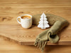 KI-generiertes Bild,3x Papier Tannenbaum Weiß - goldener Rand - 8cm Deko-Anhänger Weihnachten Baumschmuck