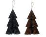 KI-generiertes Bild,2x Papier Tannenbaum Grau Braun 15cm Set Deko-Anhänger Weihnachten Baumschmuck