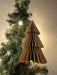 KI-generiertes Bild,2x Papier Tannenbaum Grau Braun 15cm Set Deko-Anhänger Weihnachten Baumschmuck