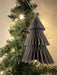KI-generiertes Bild,2x Papier Tannenbaum Grau Braun 15cm Set Deko-Anhänger Weihnachten Baumschmuck