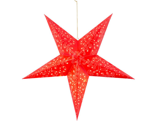 KI-generiertes Bild,3D Leuchtstern Papierstern Ø 60cm Rot Ornament 20 LED Beleuchtet Weihnachtsstern