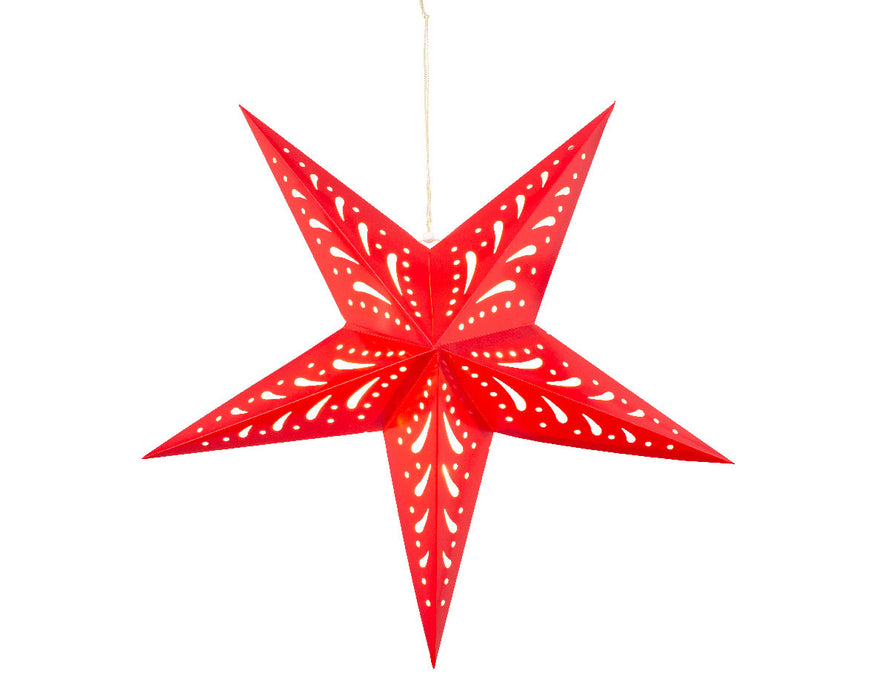 KI-generiertes Bild,3D Leuchtstern Papierstern Ø 60cm Rot 20 LED Beleuchtet Weihnachtsstern
