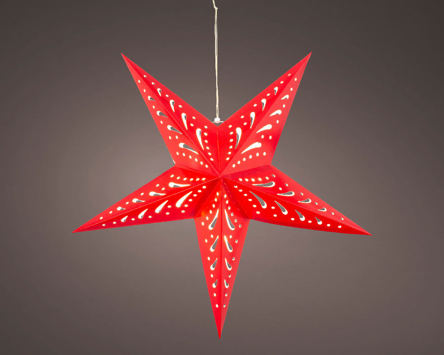 KI-generiertes Bild,3D Leuchtstern Papierstern Ø 60cm Rot 20 LED Beleuchtet Weihnachtsstern