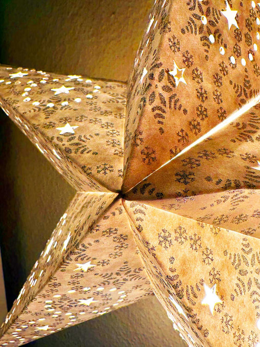 KI-generiertes Bild,3D Samt Leuchtstern Ø 60cm Weiß Beleuchtet Weihnachtsstern Papierstern