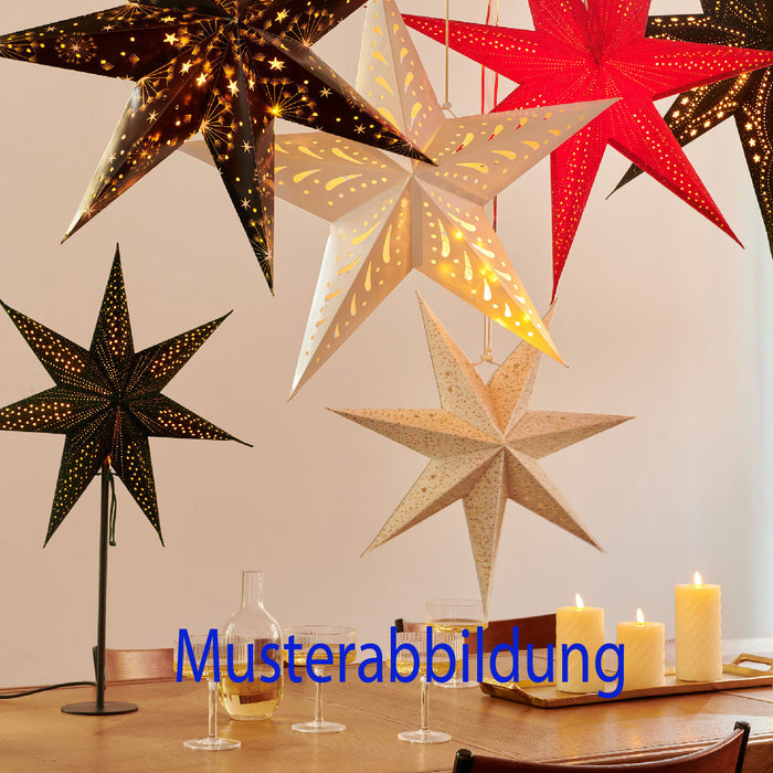 KI-generiertes Bild,3D Leuchtstern Papierstern Ø 60cm Rot Ornament 20 LED Beleuchtet Weihnachtsstern