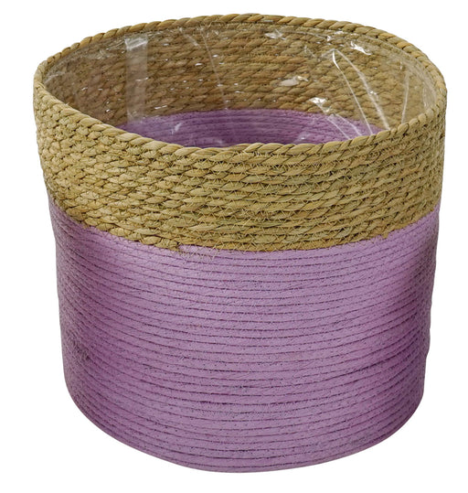 KI-generiertes Bild,Seegras Blumentopf Übertopf Palma 28cm Flieder Pflanztopf Aufbewahrungskorb