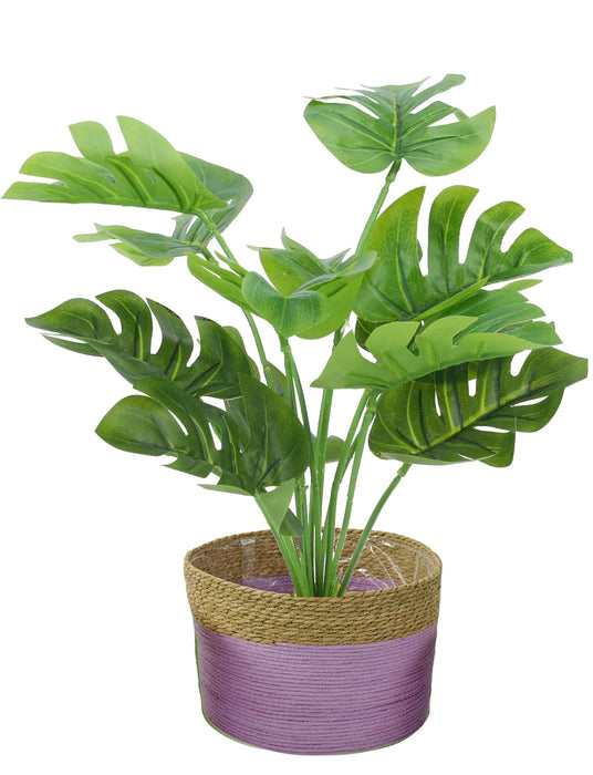 KI-generiertes Bild,Seegras Blumentopf Übertopf Palma 28cm Flieder Pflanztopf Aufbewahrungskorb