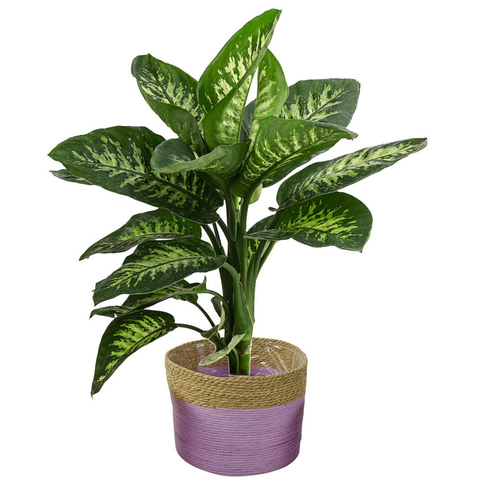 KI-generiertes Bild,Seegras Blumentopf Übertopf Palma 28cm Flieder Pflanztopf Aufbewahrungskorb