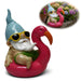 KI-generiertes Bild XL Deko Figur Gartenzwerg Pink sitzend 17cm Gnom Skulptur Gartenstatue Statue Objekt