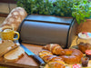 KI-generiertes Bild,Vintage Brotkasten Grau Almost Black 34cm Metall Retro Brotbox Aufbewahrungskorb