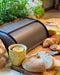 KI-generiertes Bild,Vintage Brotkasten Grau Almost Black 34cm Metall Retro Brotbox Aufbewahrungskorb
