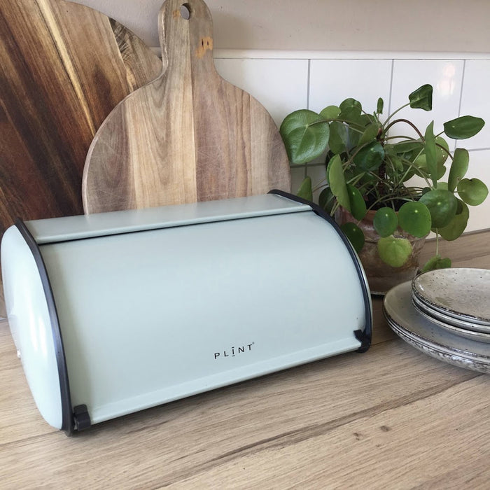 KI-generiertes Bild,Vintage Brotkasten Ice Blau 34cm Metall Retro Brotbox Aufbewahrungskorb