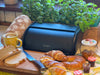 KI-generiertes Bild,Vintage Brotkasten Schwarz Black 34cm Metall Retro Brotbox Aufbewahrungskorb