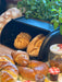 KI-generiertes Bild,Vintage Brotkasten Schwarz Black 34cm Metall Retro Brotbox Aufbewahrungskorb