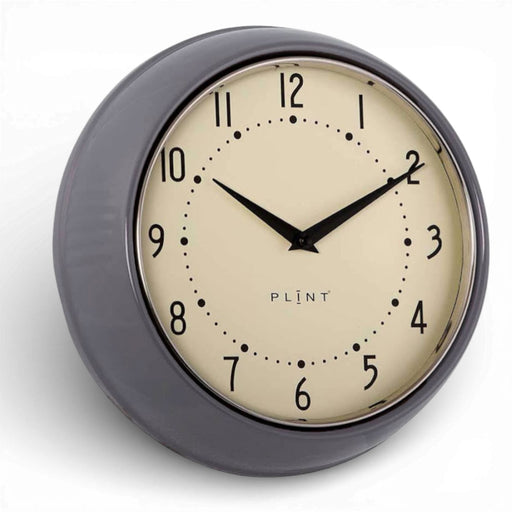 KI-generiertes Bild Nostalgische Metall Wanduhr Grau 23cm Vintage Küchenuhr Bürouhr Retro Look
