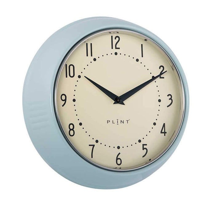 KI-generiertes Bild,Nostalgische Metall Wanduhr Ice Blau 23cm Vintage Küchenuhr Bürouhr Retro Look