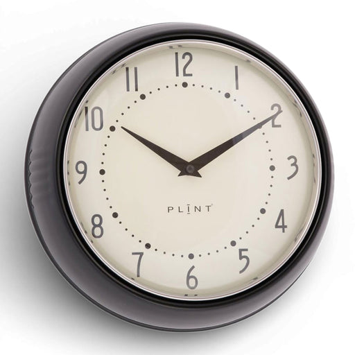 KI-generiertes Bild Nostalgische Metall Wanduhr Schwarz 23cm Vintage Küchenuhr Bürouhr Retro Look